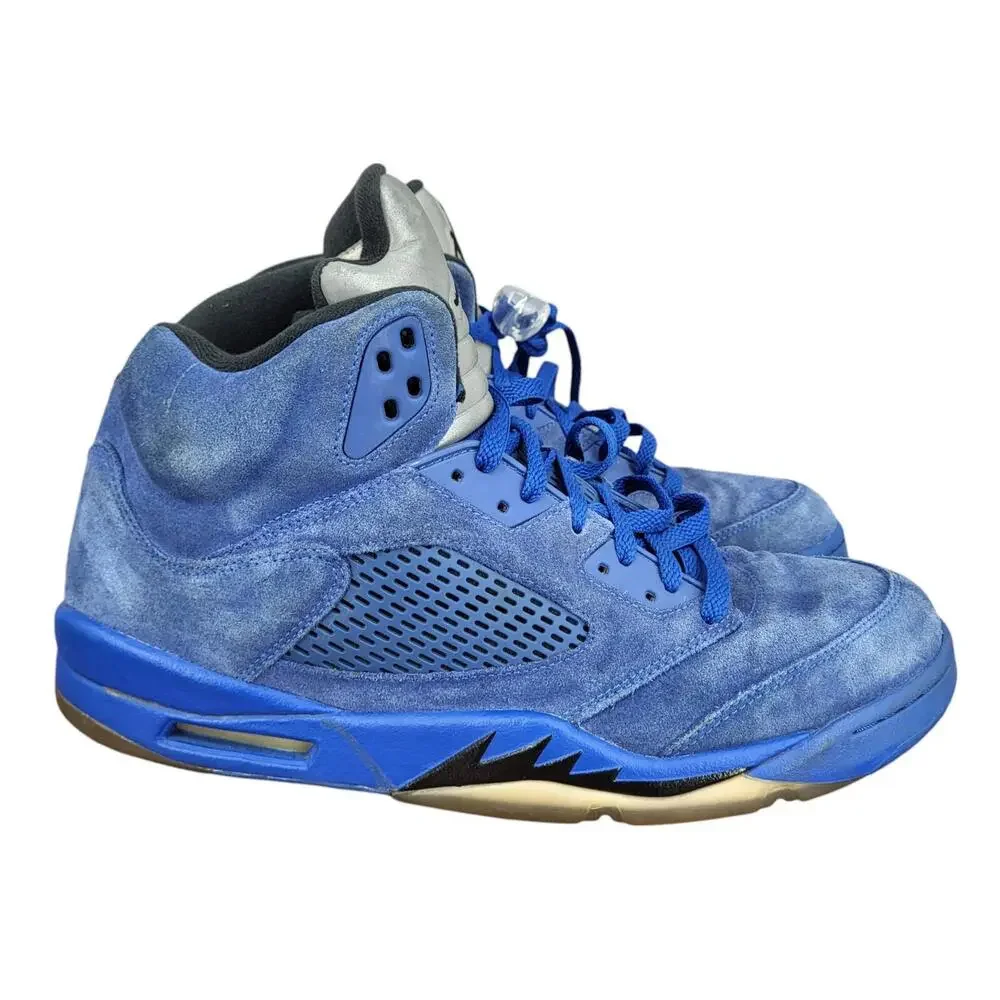 Air Jordan 5 Retro‎ Blue Suede Sneakers Mens 13  Basketball Shoes Authenticated